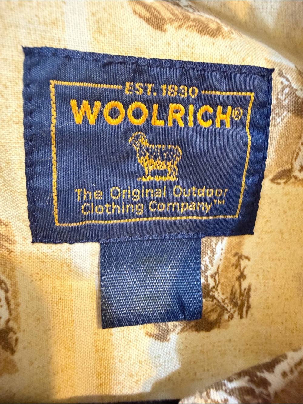 Vintage Woolrich Men's Short-Sleeve Shirt Beige SZ XL cabin core outdoorsman - Picture 5 of 9